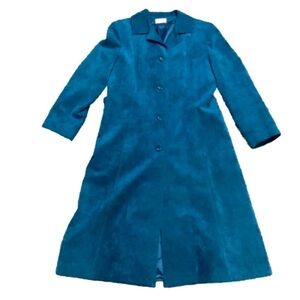 70’s Statement‎ Coat Looks & feels like real suede, machine washable bright blue